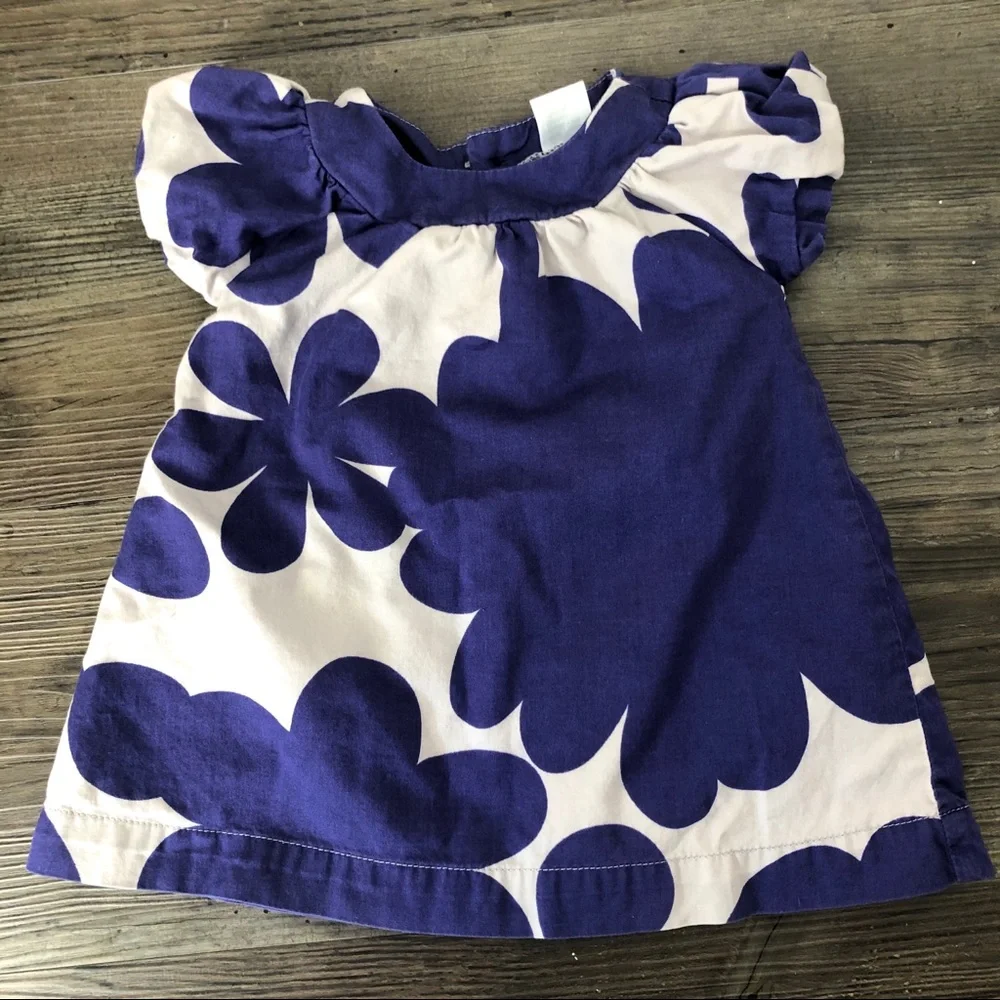 Carter's Girls Dress 3 Month Infant Purple Flower Groovy Short Sleeve